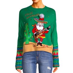 Holiday Time Feliz Navidad Ugly Christmas Sweater